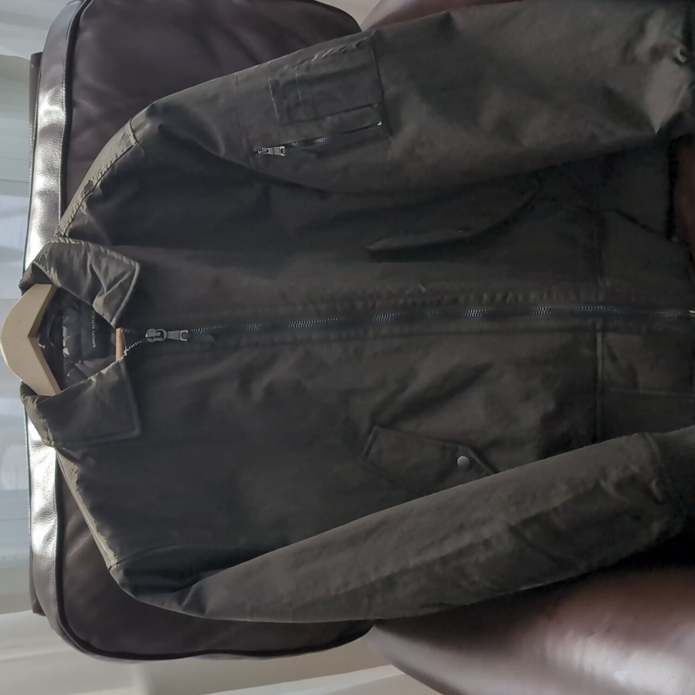 Banana Republic bomber jacket, dark olive, size large